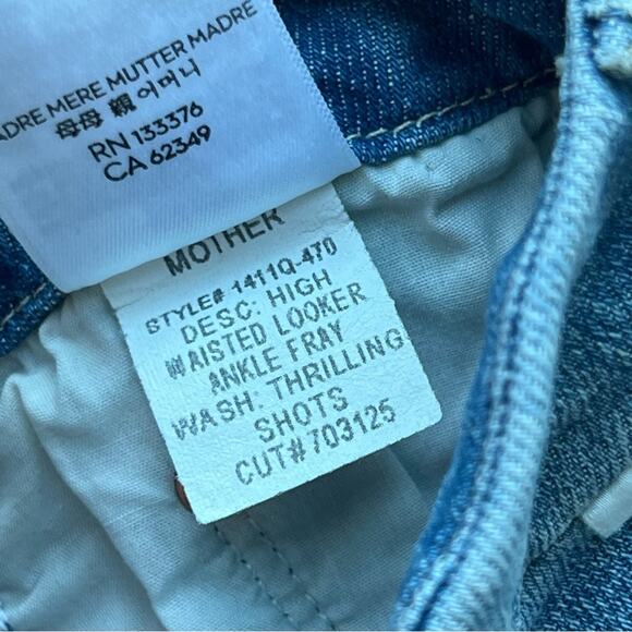 Mother High Waisted Looker Ankle Fray Thrilling Shots Jeans Women’s Size 24 - Picture 11 of 14